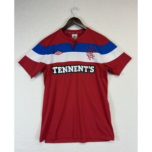 Umbro Glasgow RFC Rangers 2011-12 Soccer Red Colorblock Shirt Jersey Mens Small
